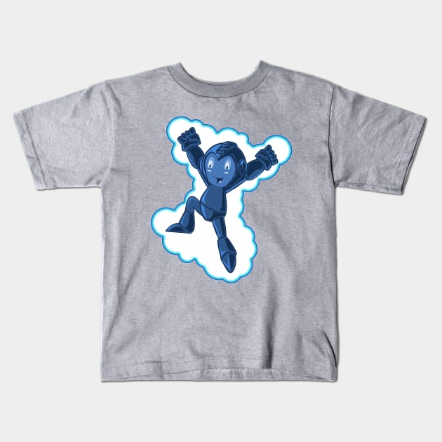 THE BLUE BOMBER Kids T-Shirt by droidmonkey